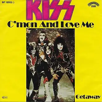 Обложка сингла Kiss «C’mon and Love Me» (1975)