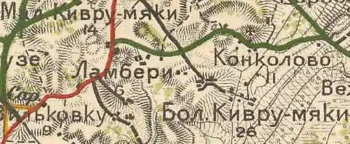 Деревня Киурумяки на карте 1913 года