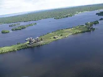 Вид на Кижский пролив у острова Кижи