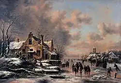 Зимний пейзаж. Ок. 1660. Холст, масло. Частное собрание