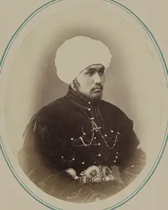 Портрет Насриддин-бека в "Туркестанском альбоме" созданном по распоряжению генерала К. П. фон Кауфмана (1818-1882 гг.)