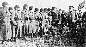 Смотр частей Русской армии, близ Тобольска, 1919 год