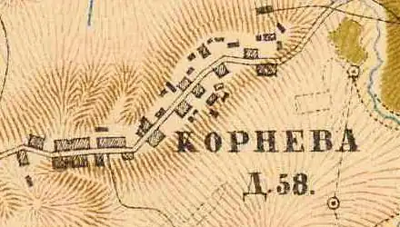 План деревни Корнево. 1885 год