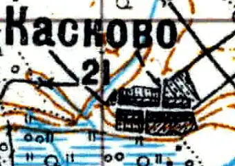 Деревня Костково на карте 1926 года