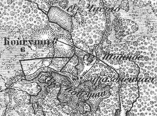 Деревня Койгуши на карте 1917 года