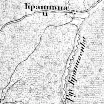 Деревня Крапивно на карте 1872 года