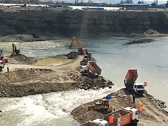 Перекрытие Кубани на строительстве Красногорских МГЭС