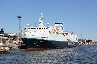 Круизное судно Kristina Katarina в Южном порту Хельсинки 
• Kristina Katarina (2010–2014)• The Iris (2000–2010)• Francesca (1996–2000)• Константин Симонов (1982–1996)