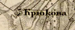 Деревня Крюково на карте 1863 года