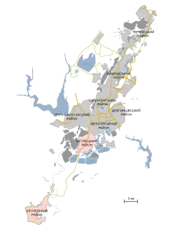 Ингулецкий район на схеме Кривого Рога