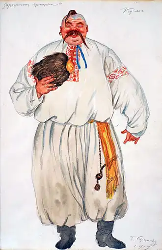 «Кум» (эскиз костюма), худ. Борис Кустодиев, 1919