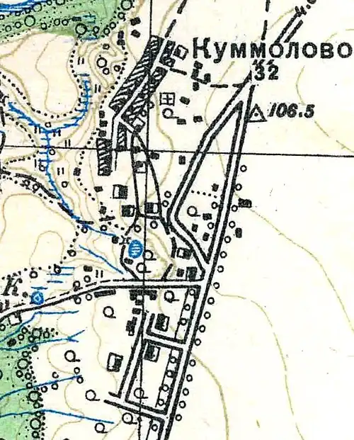 План деревни Куммолово. 1938 год