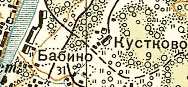 План деревни Бабино. 1941 год