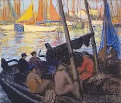 Леон Прентан. Returning from fishing at île d'Yeu 1926