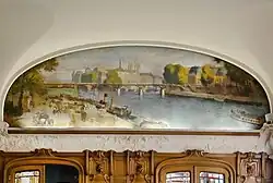 Вид Сены в Париже. Настенное панно. Лион, Главный зал гостиницы «Mercure Château-Perrache»