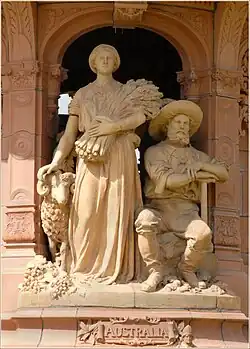 Скульптурная группа, олицетворяющую Австралию, фонтан королевы Виктории, Глазго