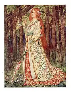 Прекрасная дама без пощады. Иллюстрация к Дж. Китсу. 1899. Акварель