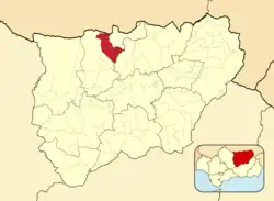 Расположение муниципалитета Ла-Каролина на карте провинции