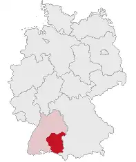 Административный округ Тюбинген на карте