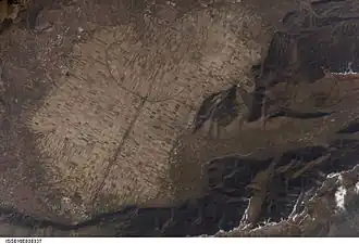 Спутниковый снимок бывшего дна озера Фучино