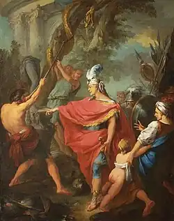 Езекия убивает медного змея. 1739. Холст, масло. Музей изящных искусств, Страсбург