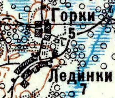 Деревня Лединки карте 1926 года
