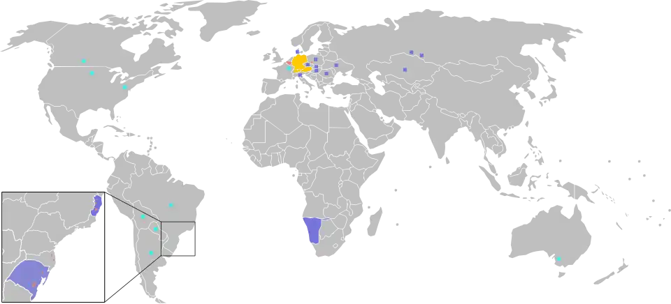 Немецкий (международный язык) остаётся важным вторым языком в большей части Центральной и Восточной Европы и в международном научном сообществе