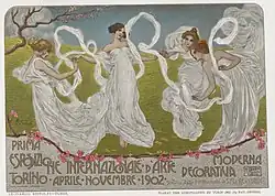 Л. Бистольфи. Плакат Туринской выставки 1902 года