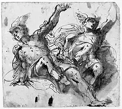 Два рисунка Меркурия. Бумага, перо, кисть, тушь. Национальный музей изобразительных искусств, Стокгольм