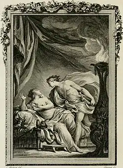 Аполлон и Левкотея. Иллюстрация к «Метаморфозам» Овидия. 1767. Офорт У. Уокера по рисунку Ш. Монне