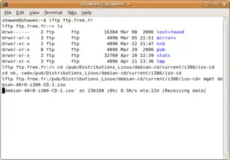 Скриншот программы lftp