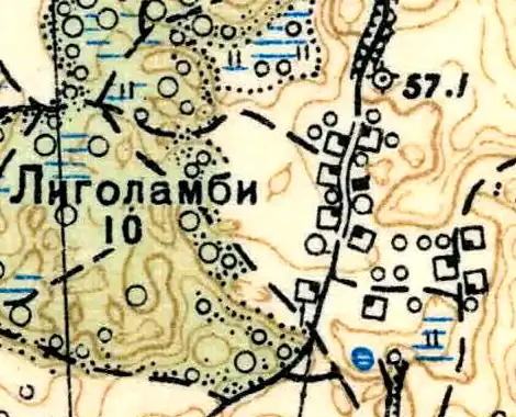 План деревни Лиголамби. 1939 год