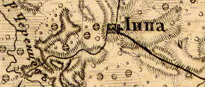 Деревня Липа на карте 1863 года