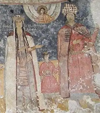 Георгий Липартиани с супругой Севдией (фреска в Мартвильском кафедральном соборе)