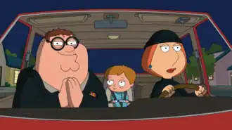 Промокартинка. Питер и Лоис украли ребёнка для того, чтобы оказать ему медицинскую помощь.