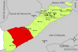 Расположение муниципалитета Мохенте на карте провинции