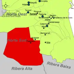 Расположение муниципалитета Пикасент на карте провинции