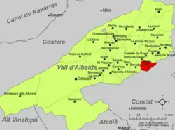 Расположение муниципалитета Салем на карте провинции