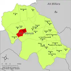 Расположение муниципалитета Тереса на карте провинции