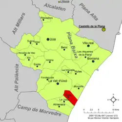 Расположение муниципалитета Чильчес на карте провинции