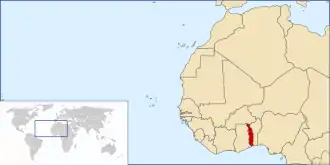 Того на карте Африки