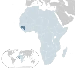 Гвинея на карте Африки