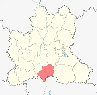 Хлевенский район на карте