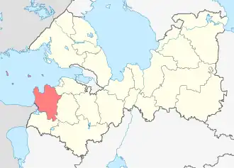 Кингисеппский район на карте