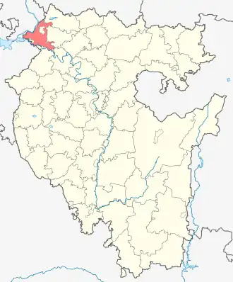 Краснокамский район на карте