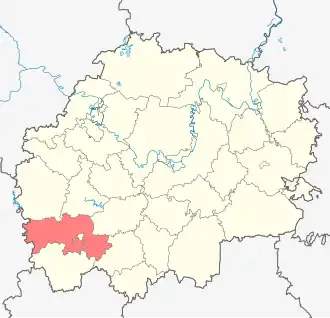 Скопинский район на карте