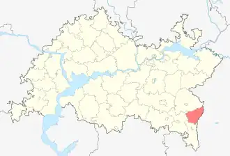 Ютазинский район на карте