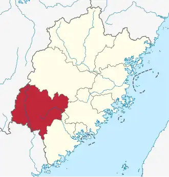 Лунъянь на карте