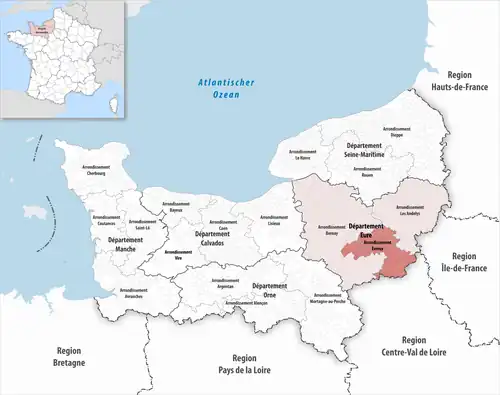 Эврё на карте