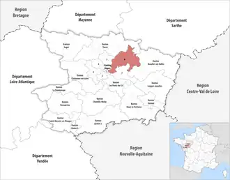 Кантон на карте департамента Мен и Луара
